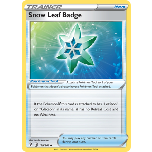 Snow Leaf Badge 159/203 Pokemon TCG Sword & Shield Evolving Skies