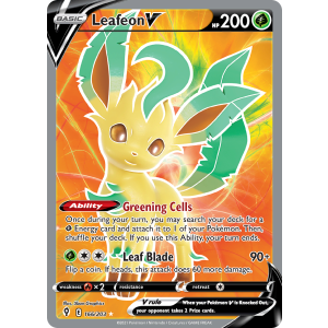 Rare Ultra Leafeon V 166/203 Pokemon TCG Sword & Shield Evolving Skies