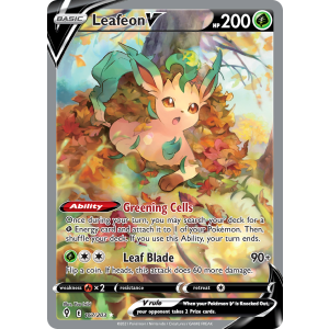 Rare Ultra Leafeon V 167/203 Pokemon TCG Sword & Shield Evolving Skies