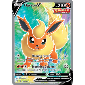 Rare Ultra Flareon V 169/203 Pokemon TCG Sword & Shield Evolving Skies