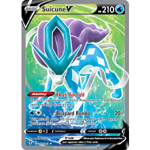 Rare Ultra Suicune V 173/203 Pokemon TCG Sword & Shield Evolving Skies