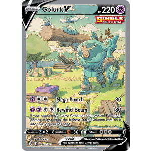 Rare Ultra Golurk V 182/203 Pokemon TCG Sword & Shield Evolving Skies