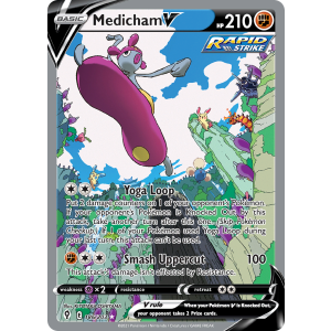 Rare Ultra Medicham V 186/203 Pokemon TCG Sword & Shield Evolving Skies