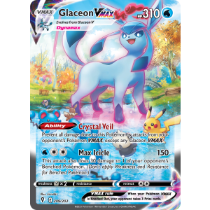 Rare Rainbow Glaceon VMAX 209/203 Pokemon TCG Sword & Shield Evolving Skies