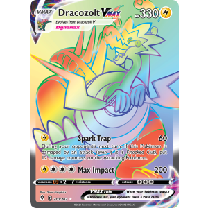 Rare Rainbow Dracozolt VMAX 210/203 Pokemon TCG Sword & Shield Evolving Skies