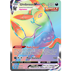 Rare Rainbow Umbreon VMAX 214/203 Pokemon TCG Sword & Shield Evolving Skies