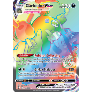 Rare Rainbow Garbodor VMAX 216/203 Pokemon TCG Sword & Shield Evolving Skies