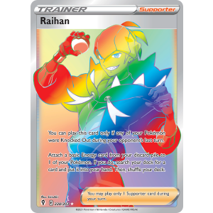 Rare Rainbow Raihan 224/203 Pokemon TCG Sword & Shield Evolving Skies