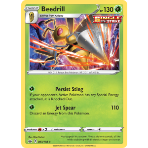 Rare Holo Beedrill 3/198 Pokemon TCG Sword & Shield Chilling Reign