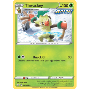 Thwackey 17/198 Pokemon TCG Sword & Shield Chilling Reign