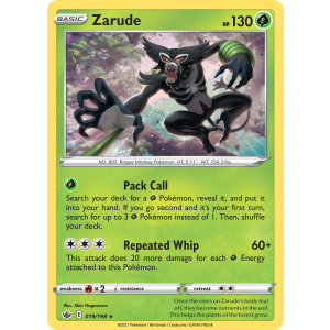 Rare Holo Zarude 19/198 Pokemon TCG Sword & Shield Chilling Reign