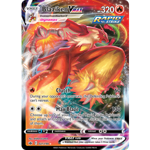 Rare Holo VMAX Blaziken VMAX 21/198 Pokemon TCG Sword & Shield Chilling Reign