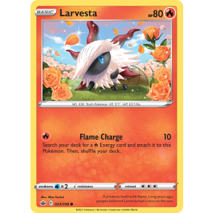 Larvesta 23/198 Pokemon TCG Sword & Shield Chilling Reign