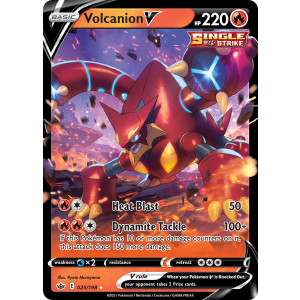 Rare Holo V Volcanion V 25/198 Pokemon TCG Sword & Shield Chilling Reign