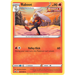 Raboot 27/198 Pokemon TCG Sword & Shield Chilling Reign