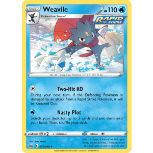 Rare Holo Weavile 31/198 Pokemon TCG Sword & Shield Chilling Reign