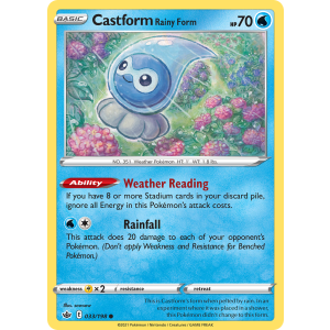 Castform Rainy Form 33/198 Pokemon TCG Sword & Shield Chilling Reign