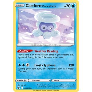 Castform Snowy Form 34/198 Pokemon TCG Sword & Shield Chilling Reign