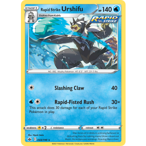 Rare Holo Rapid Strike Urshifu 44/198 Pokemon TCG Sword & Shield Chilling Reign