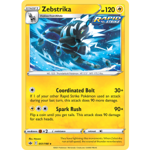 Zebstrika 51/198 Pokemon TCG Sword & Shield Chilling Reign