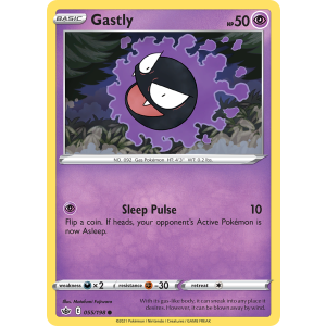 Gastly 55/198 Pokemon TCG Sword & Shield Chilling Reign