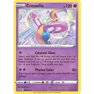 Rare Holo Cresselia 64/198 Pokemon TCG Sword & Shield Chilling Reign