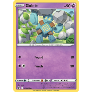 Golett 65/198 Pokemon TCG Sword & Shield Chilling Reign