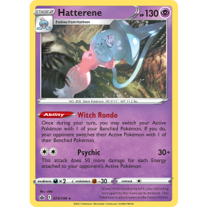 Rare Holo Hatterene 73/198 Pokemon TCG Sword & Shield Chilling Reign