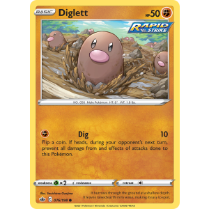 Diglett 76/198 Pokemon TCG Sword & Shield Chilling Reign