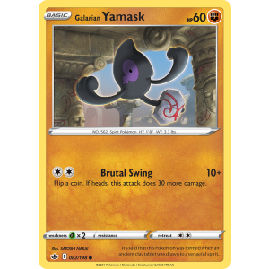 Galarian Yamask 82/198 Pokemon TCG Sword & Shield Chilling Reign