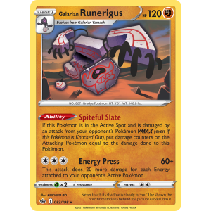 Rare Holo Galarian Runerigus 83/198 Pokemon TCG Sword & Shield Chilling Reign