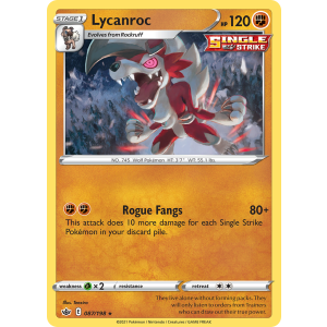 Rare Holo Lycanroc 87/198 Pokemon TCG Sword & Shield Chilling Reign