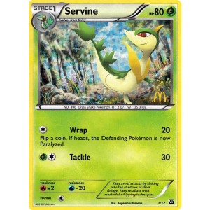  Servine 1/12 Pokemon TCG Other McDonald's Collection 2012