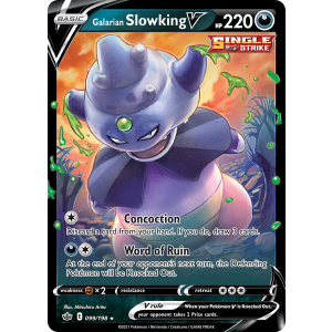 Rare Holo V Galarian Slowking V 99/198 Pokemon TCG Sword & Shield Chilling Reign