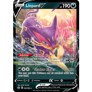 Rare Holo V Liepard V 104/198 Pokemon TCG Sword & Shield Chilling Reign