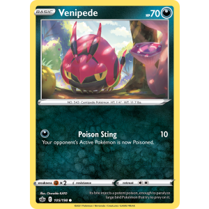 Venipede 105/198 Pokemon TCG Sword & Shield Chilling Reign