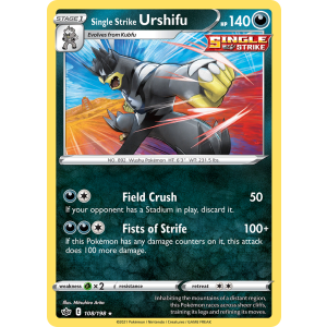 Rare Holo Single Strike Urshifu 108/198 Pokemon TCG Sword & Shield Chilling Reign