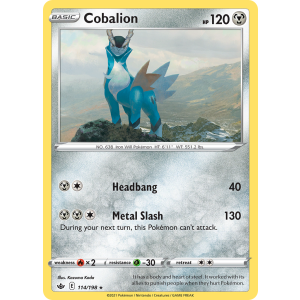 Rare Holo Cobalion 114/198 Pokemon TCG Sword & Shield Chilling Reign