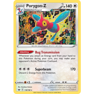 Rare Holo Porygon-Z 118/198 Pokemon TCG Sword & Shield Chilling Reign