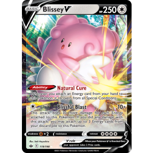 Rare Holo V Blissey V 119/198 Pokemon TCG Sword & Shield Chilling Reign