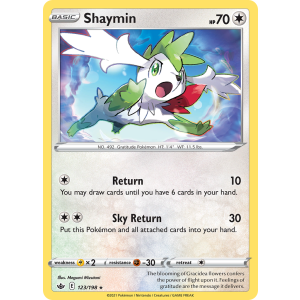 Rare Holo Shaymin 123/198 Pokemon TCG Sword & Shield Chilling Reign