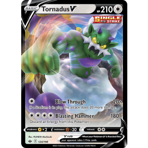 Rare Holo V Tornadus V 124/198 Pokemon TCG Sword & Shield Chilling Reign