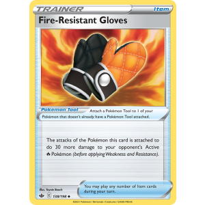 Fire-Resistant Gloves 138/198 Pokemon TCG Sword & Shield Chilling Reign