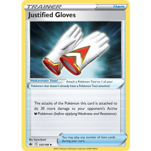 Justified Gloves 143/198 Pokemon TCG Sword & Shield Chilling Reign