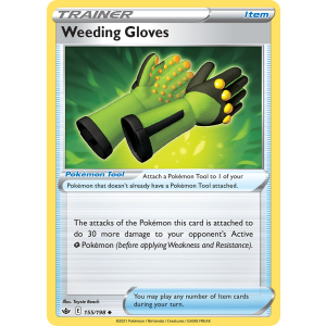 Weeding Gloves 155/198 Pokemon TCG Sword & Shield Chilling Reign