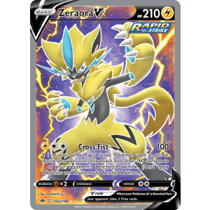 Rare Ultra Zeraora V 165/198 Pokemon TCG Sword & Shield Chilling Reign