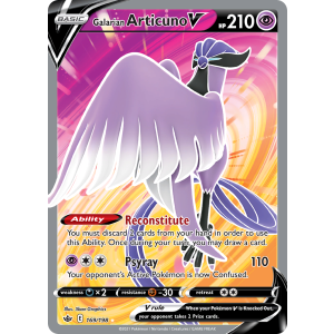 Rare Ultra Galarian Articuno V 169/198 Pokemon TCG Sword & Shield Chilling Reign