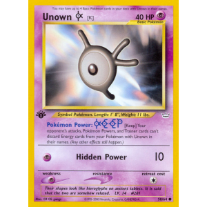 Unown K 58/64 Pokemon TCG Neo Neo Revelation