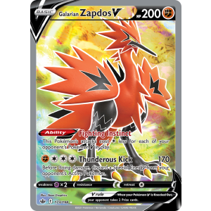 Rare Ultra Galarian Zapdos V 173/198 Pokemon TCG Sword & Shield Chilling Reign