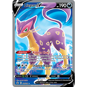 Rare Ultra Liepard V 180/198 Pokemon TCG Sword & Shield Chilling Reign